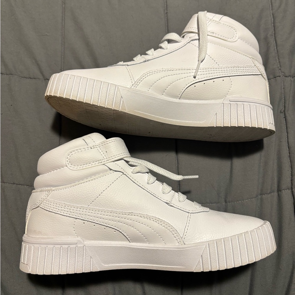 PUMA Carina Mid White Hightop Sneakers Womens Size 7.5 - Picture 4 of 9